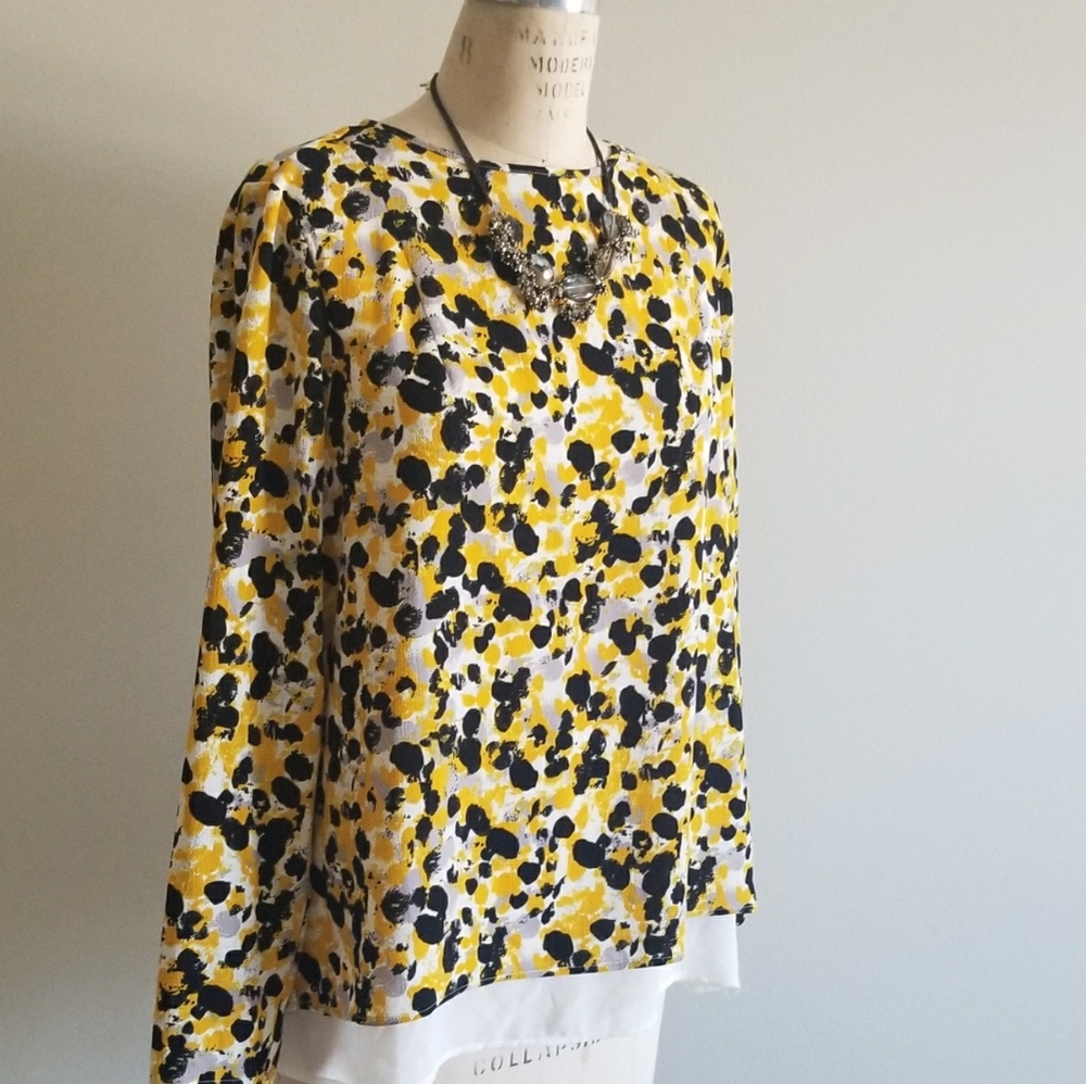 H&M full sleeves printed top with white underlay